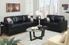 F7598 Sofa & Loveseat Set in Black Faux Leather by Poundex