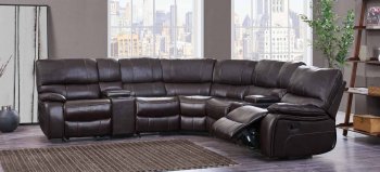 U0040 Motion Sectional Sofa in Espresso Bonded Leather by Global [GFSS-U0040 Espresso]