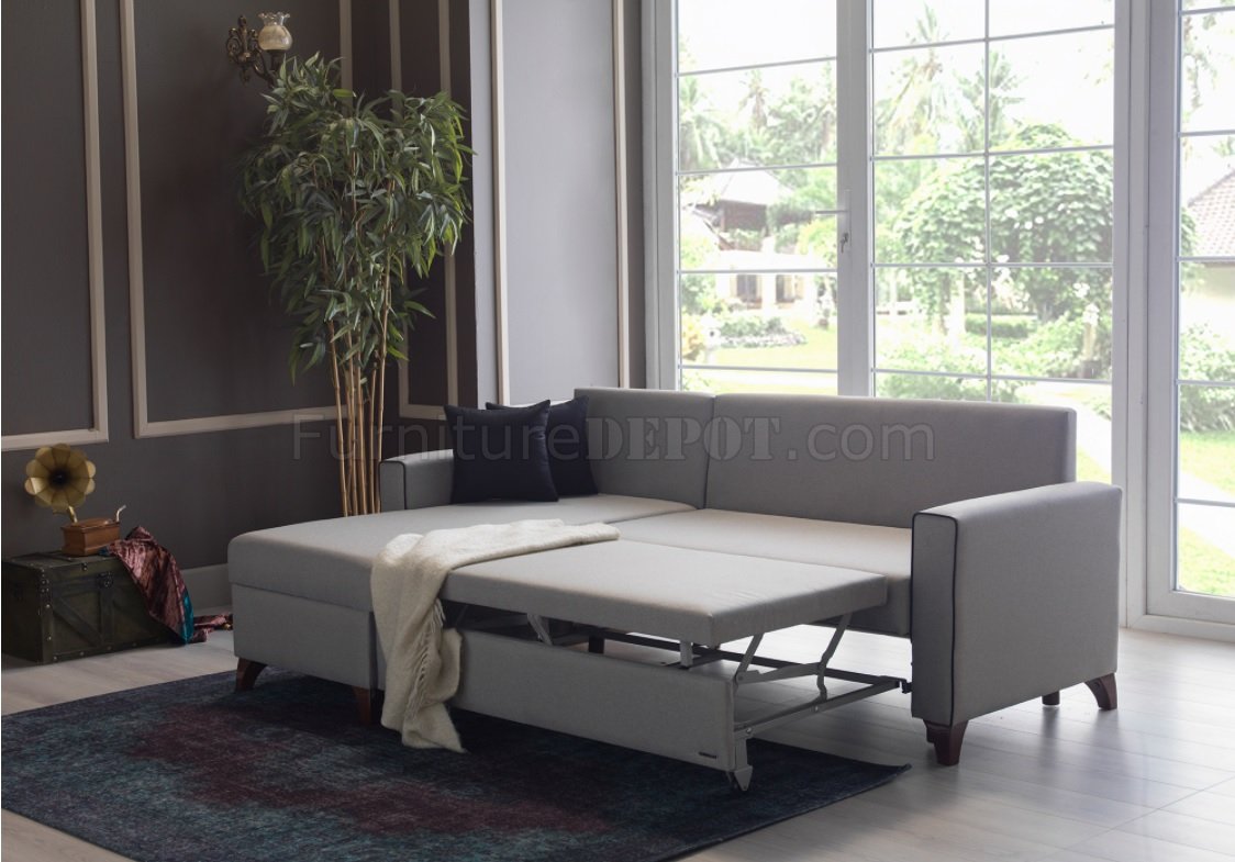 Lyon Reversible Sectional Sofa Bed in Oyem Gray by Istikbal