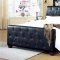 Taupe Tufted Leather Modern Bed w/Block Wooden Legs