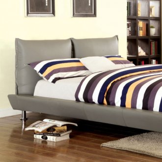 Palto CM7704 Bed in Gray Leatherette