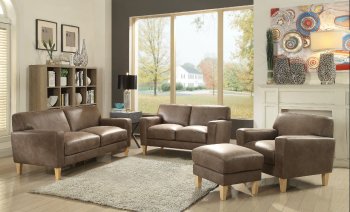 Naroryta Sofa & Loveseat 53730 in Light Brown by Acme w/Options [AMS-53730 Naroryta]