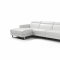 Adriano Sectional Sofa in White Leather by Whiteline w/Recliner