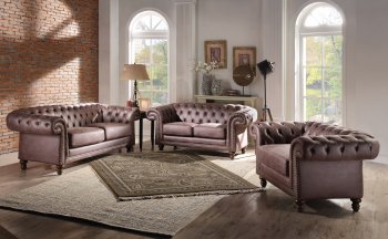 Shantoria II Sofa 52415 in Brown Polished Microfiber by Acme [AMS-52415-Shantoria II]