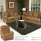 Mocha Fabric Modern Sofa & Loveseat Set w/Optional Recliner