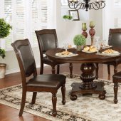 Alpena Round Dining Table CM3350RT in Brown Cherry w/Options