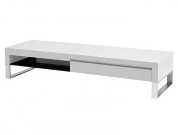 White High Gloss Laquer Finish Modern Media Unit w/Metal Legs [NVTV-Sapporo-2-HGCF162-White]