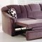 Stylish Brown Fabric Sectional Sofa w/Sleeper & Storage Unit