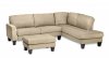 Haney Sectional Sofa w/Ottoman in Beige Microfiber