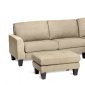 Haney Sectional Sofa w/Ottoman in Beige Microfiber