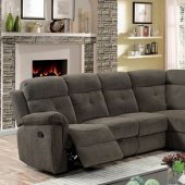 Avia Motion Sectional CM6597 in Gray Linen-Like Fabric