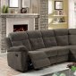 Avia Motion Sectional CM6597 in Gray Linen-Like Fabric