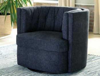 905436 2Pc Accent Swivel Chairs in Dark Blue Fabric by Coaster [CRCC-905436]