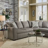 9073 Sectional Sofa in Taupe Venture Smoke Fabric by Simmons