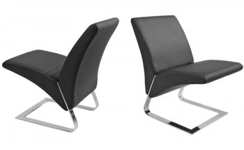 Fog Set of 2 Chairs in Black Leatherette by Whiteline Imports [WLCC-Fog Black]