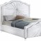 Rosie Upholstered Bed in White Velvet Fabric by Meridian