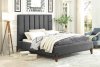 Forte Upholstered Bed 5885-1 in Gray by Homelegance w/Options