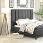 Forte Upholstered Bed 5885-1 in Gray by Homelegance w/Options