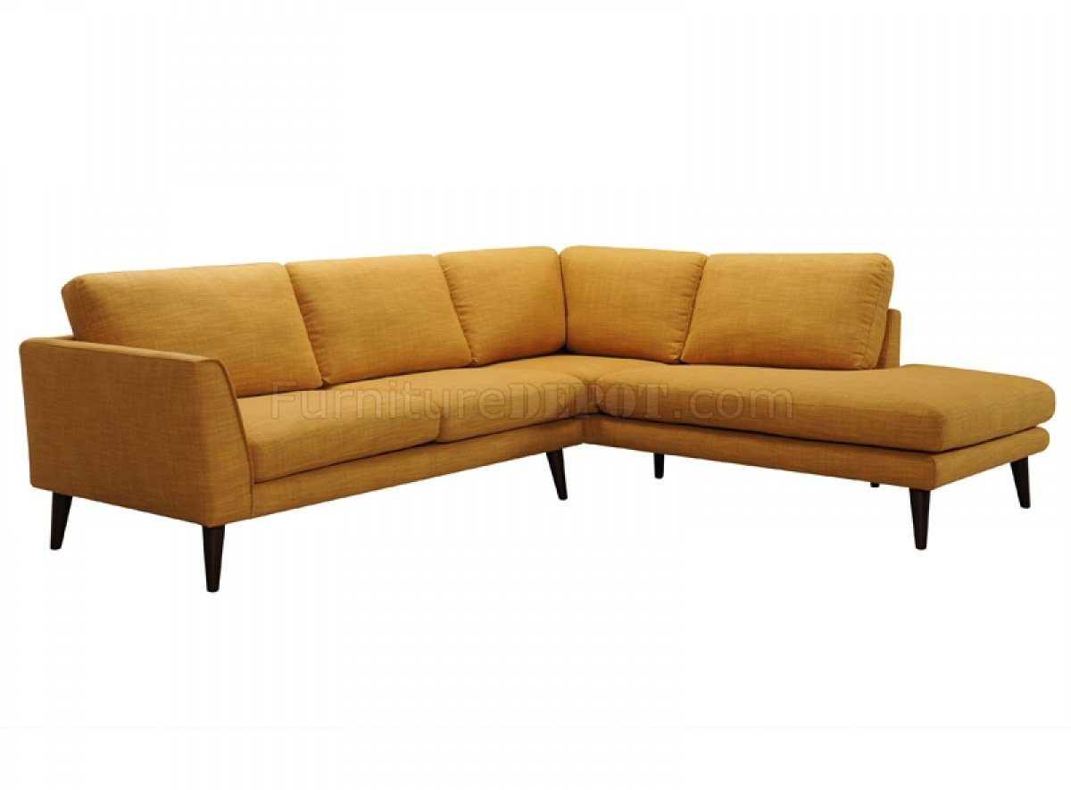 Drew Sectional Sofa 31278 in Gold Color Fabric by VIG