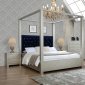 Parson Canopy Bedroom 5Pc Set in Platinum & Black w/Options