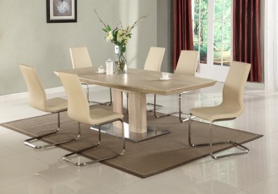 Zoey Dining Table in Light Oak by Chintaly w/Optional Items