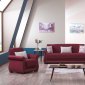 Deluxmark Sofa Bed in Burgundy Fabric by Casamode w/Options