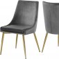 Karina Dining Chair 783 Set of 4 Grey Velvet Fabric by Meridian