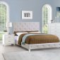 F9419Q 5Pc Bedroom Set in Light Grey Fabric by Poundex w/Options