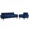 Delve Sofa in Navy Velvet Fabric by Modway w/Options