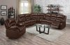 9172 Reclining Sectional Sofa in Brown Bonded Leather w/Options