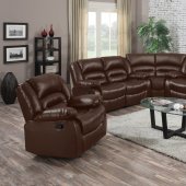 9172 Reclining Sectional Sofa in Brown Bonded Leather w/Options