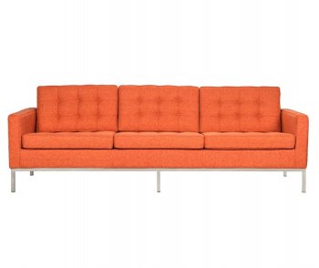 Florence Sofa FS90ORT - Orange Twill Wool - LeisureMod w/Options [LMS-FS90ORT-Florence Orange]