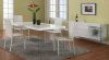 White Lacquered Top Dining Table w/Glass Legs & Optional Chairs