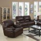 Wine Bonded Leather Modern Sofa & Loveseat Set w/Options