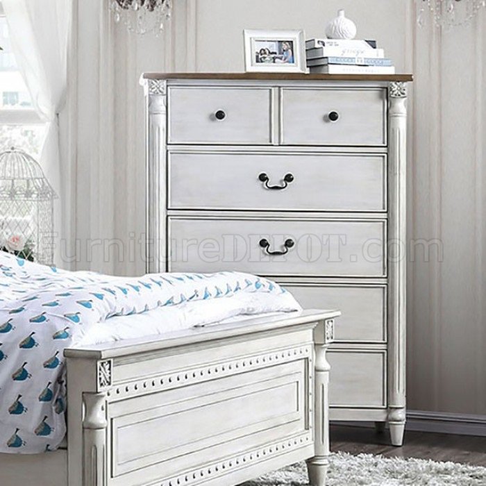 Hesperia 5Pc Bedroom Set CM7441 in Antique White w/Options