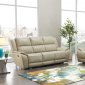 UM014 Power Motion Sofa Beige Leather Gel by Global w/Options