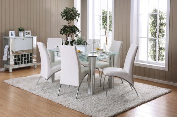 Berthold CM3364WH-T 5PC Dinette Set in White & Chrome w/Options [FADS-CM3364WH-T-Berthold]