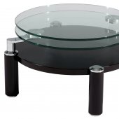 8174 Clear Glass Top Motion Cocktail Table by Chintaly