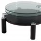 8174 Clear Glass Top Motion Cocktail Table by Chintaly