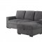 U2260 Sectional Sofa Bed in Gray Corduroy by Global w/Chaise