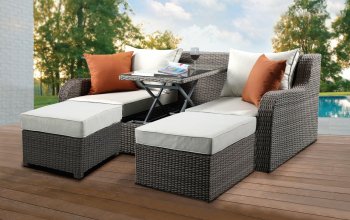 Salena Patio Sectional & Ottoman 45010 in Gray & Beige by Acme [AMOUT-45010-Salena]