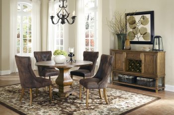 103710 Parkins Dining Table in Rustic Amber by Coaster w/Options [CRDS-103710 Parkins]