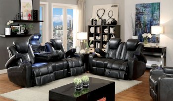 Zaurak Power Reclining Sofa CM6291 in Dark Gray Leatherette [FAS-CM6291 Zaurak]