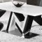 D4163 Dining 5Pc Set in Black & White by Global w/Black Chairs