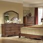 Rich Brown Cherry Elegant Panel Bed w/Optional Case Pieces