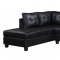 G903B Sectional Sofa w/Ottoman in Black Leatherette by Glory