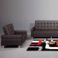 Fina Sofa Bed in Brown Leatherette by At Home USA w/Options