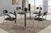 Rectangular Glass Top Modern 5Pc Dining Set w/Steel Base