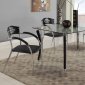 Rectangular Glass Top Modern 5Pc Dining Set w/Steel Base