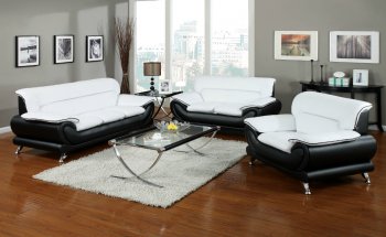 Orel Sofa 50455 in Black & White Bonded Leather by Acme [AMS-50455 Orel]